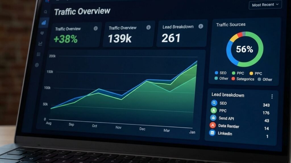 image showing a dashboard with marketing strategy overview